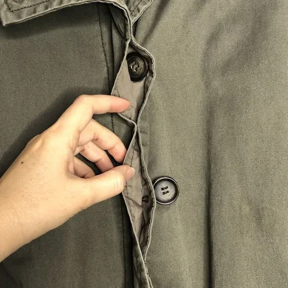 J. Crew Men Military Coat Two Layers Fleece Vest & Canvas Jacket M Army Green - Picture 7 of 12